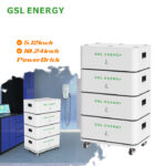 Vertical stacking design of GSL 5.12kWh 10.24kWh LiFePO4 battery system