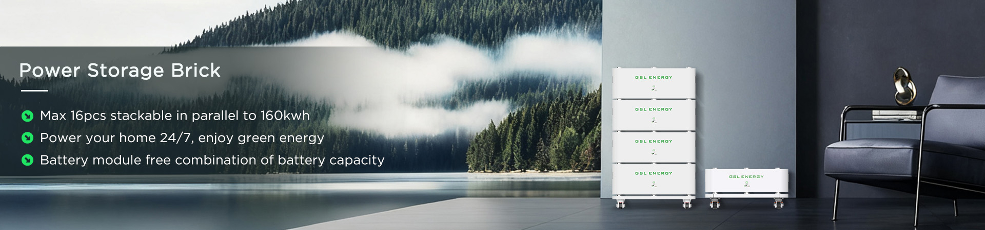 Modular LiFePO4 energy storage battery for home and business backup power